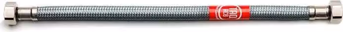Tubo flessibile corazzato in acciaio inox 30cm IG 1/2" x IG 1/2" tubo metallico DN8