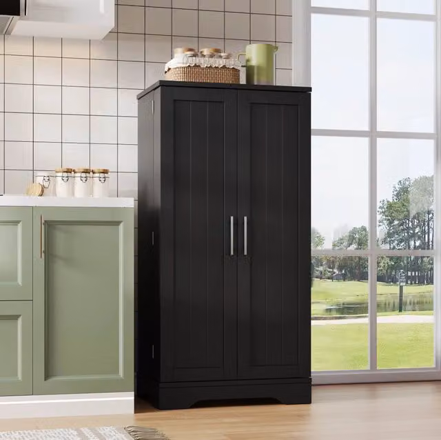 Mobile dispensa alto moderno 120x60x40 cm in MDF con luce LED sensor; nero