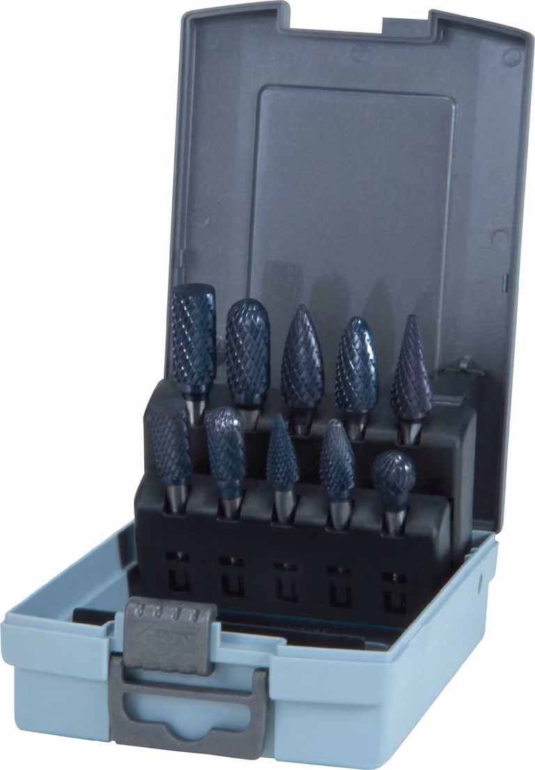 Set di frese in metallo duro Ruko diametro 10+12mm HM TiCN 10 pz. cassetta - 116003TCRO