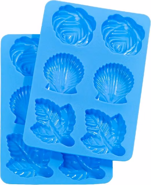 Set da 2 formine in silicone Wenko per burro o cioccolato, colore blu, lavabili in lavastoviglie