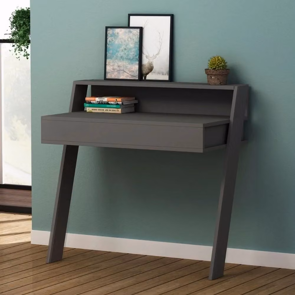 Scrivania da parete Cowork GIORDANOSHOP antracite L: 94 cm, P: 50 cm, H: 91 cm – 2