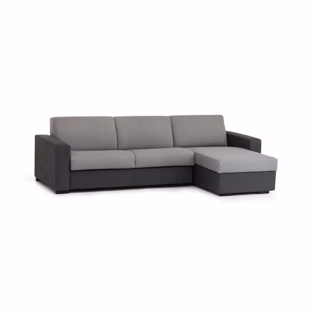 Divano angolare Talamo Italia con penisola sfoderabile e poggiatesta regolabile, Grigio Antracite, L: 260 cm, P: 95 cm – 2