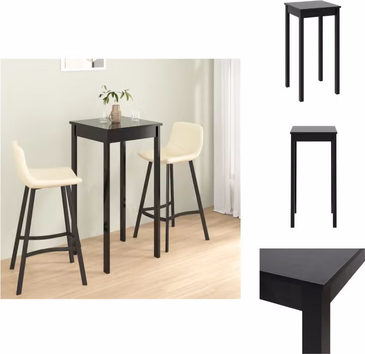 vidaXL Tavolo da bar MDF nero 55x55x107 cm - Tavoli da pranzo