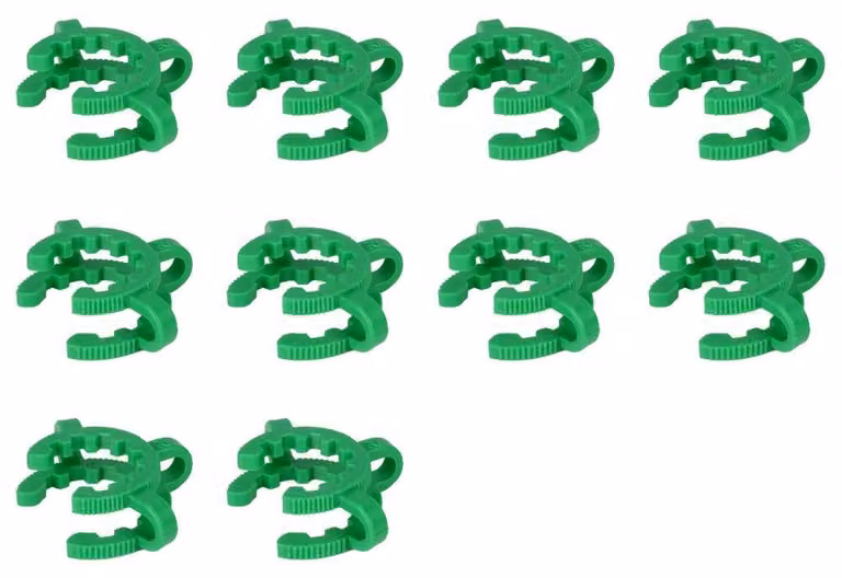 Clip in plastica da 24 mm, confezione da 10 pezzi, per giunti da 24/40, colore verde