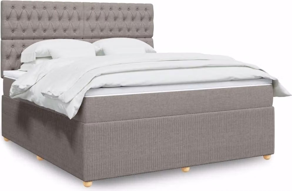 Maison Exclusive - Letto boxspring con materasso Taupe 180x200 cm Tessuto