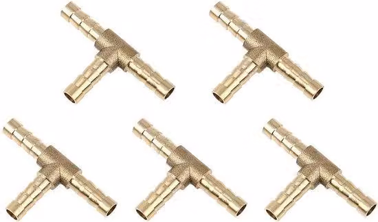 Raccordo a T in ottone da 6 mm a 3 vie per gas e acqua