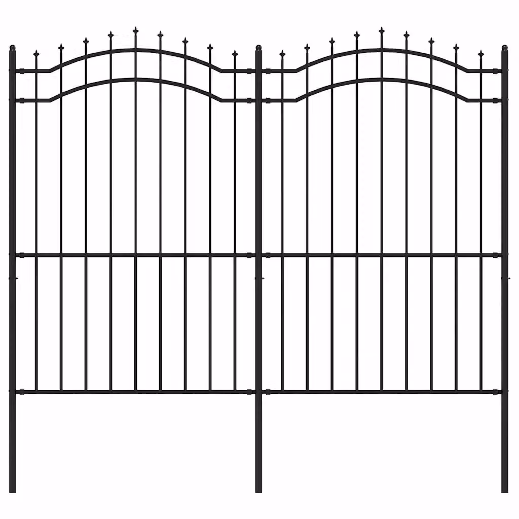 Recinzione da giardino Woerden in acciaio con punta a lancia nera Videx L: 240 cm, H: 167,5 cm – 2