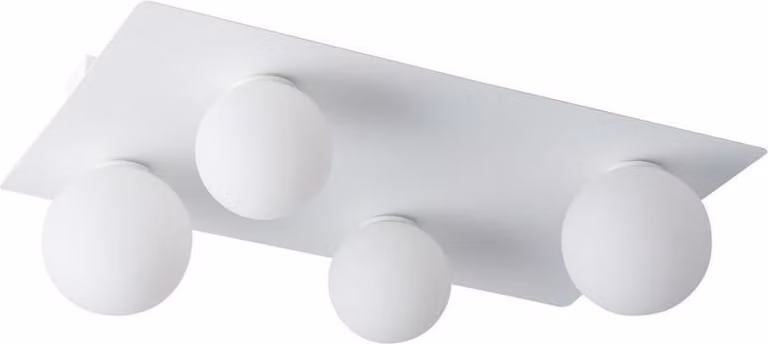 Lampada da soffitto bianca rettangolare decorativa a quattro sfere di vetro sopra il tavolo Argon 4xG9 12W Sigma Lighting