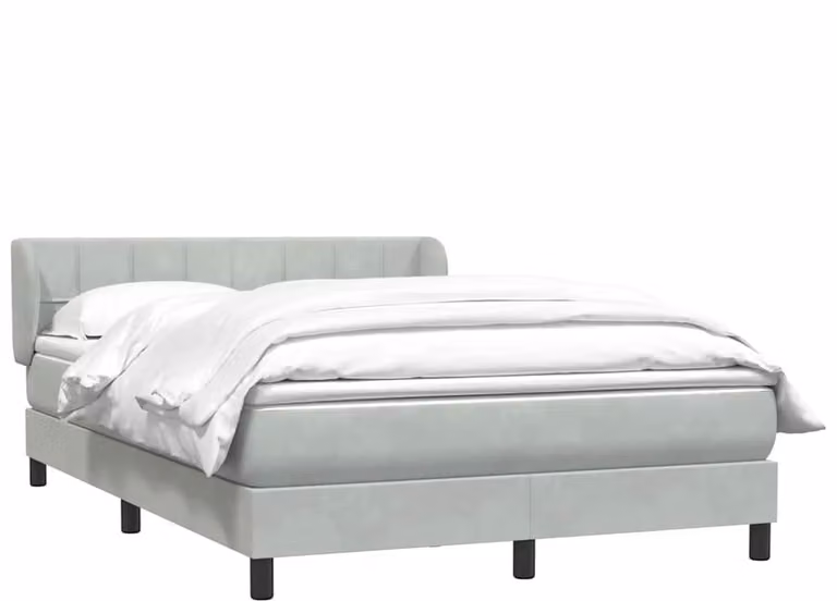 Giroletto a Molle con Materasso Grigio Chiaro 160x210cm Velluto