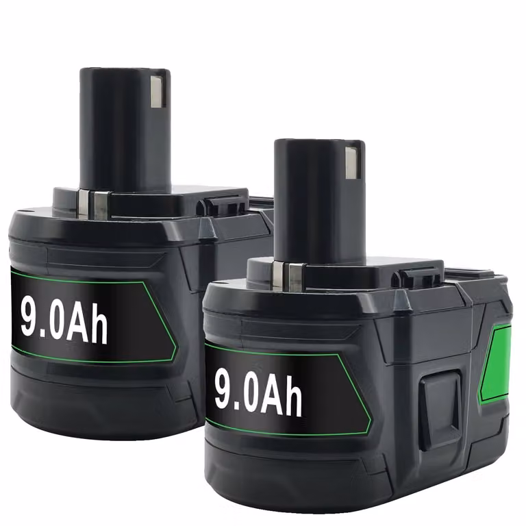 batteria agli ioni di litio da 18V, capacità 9000mAh, compatibile con diversi modelli Ryobi, 2 pezzi da 9.0 Ah