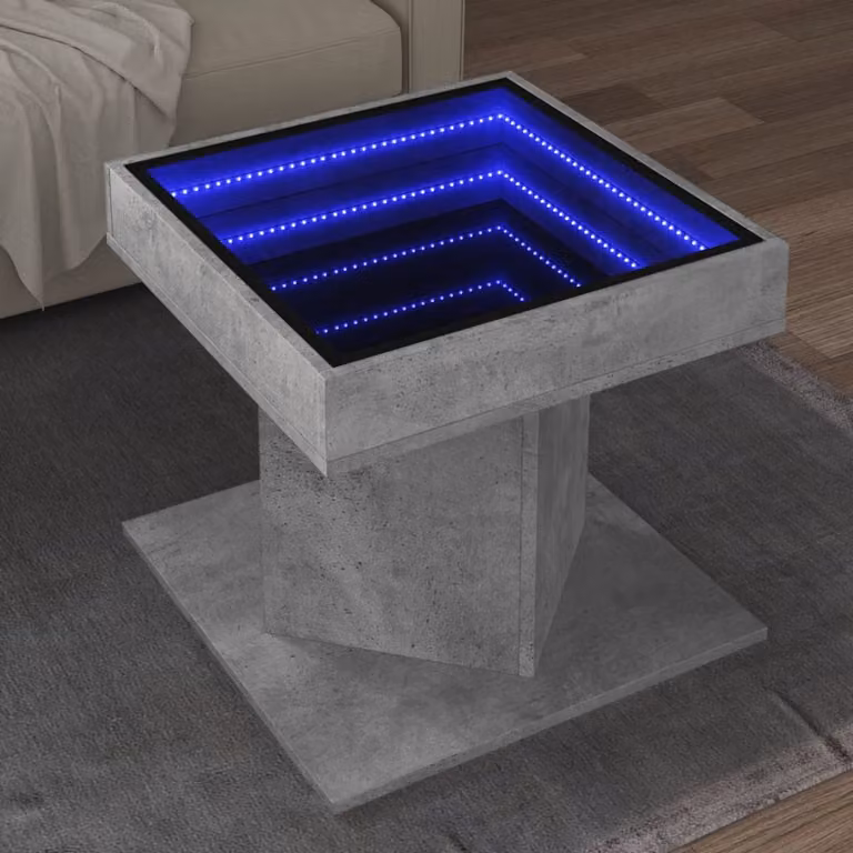 vidaXL Tavolino da salotto moderno in composito grigio con design quadrato L/P/H: 50 x 50 x 45 cm