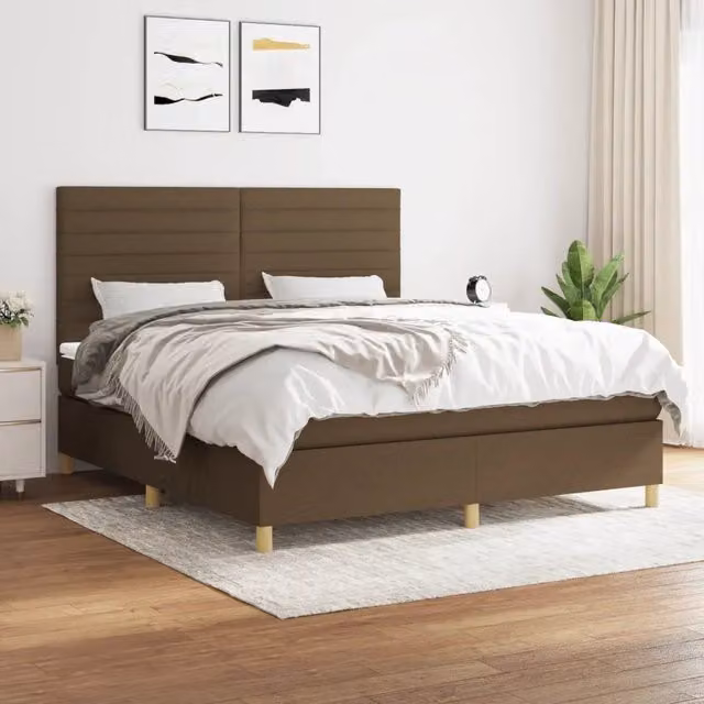 Letto Ibrido con Giroletto a Molle e Materasso vidaXL, Marrone e Bianco, L/P/H: 160 x 200 x 128 cm – 1