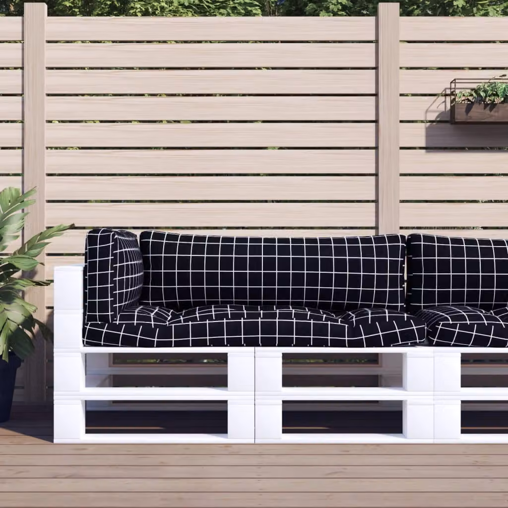 Set di 3 cuscini per pallet vidaXL in poliestere nero, impermeabili e traspiranti
