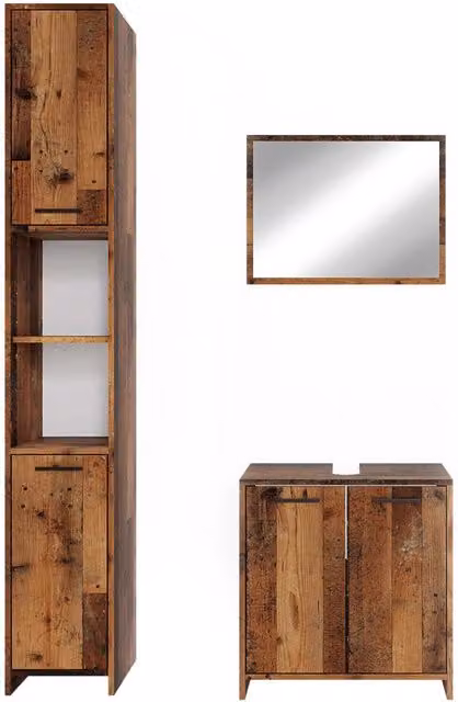 Set mobili bagno Kiko Rovere rustico 3 pezzi Vicco