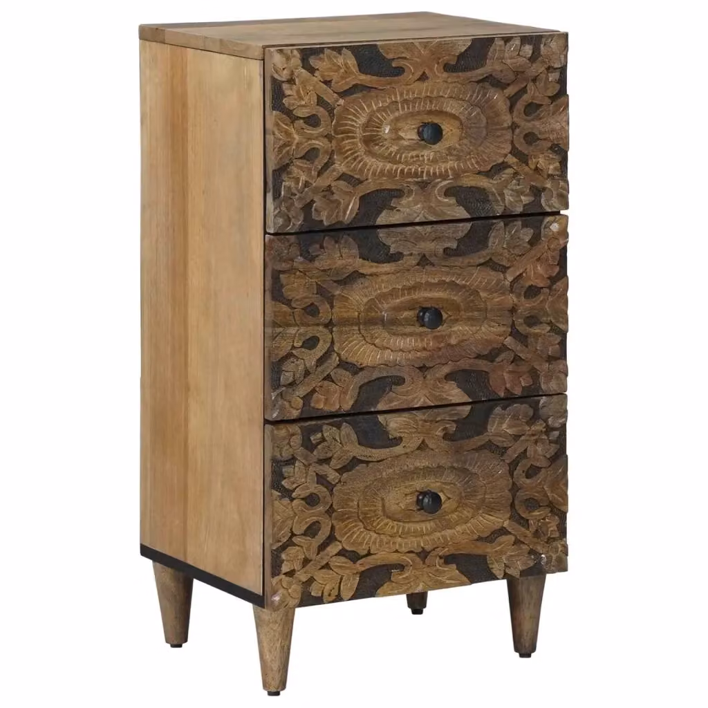 Credenza Buffet in Legno di Mango Massello Marrone Design Moderno L/P/H: 40 x 33,5 x 75 cm – 2