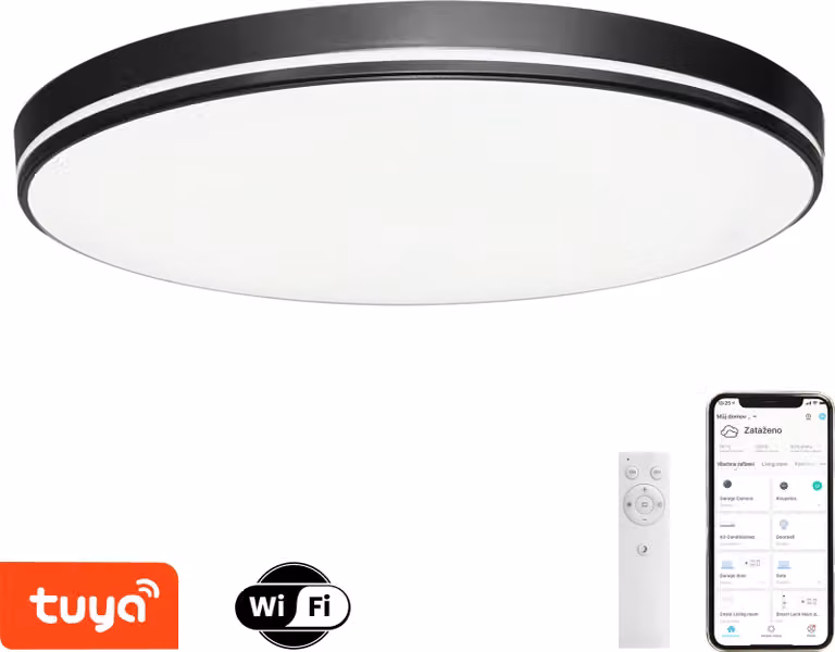 Immax NEO LITE AREAS Plafoniera intelligente 40cm, 24W nero Tuya WiFi