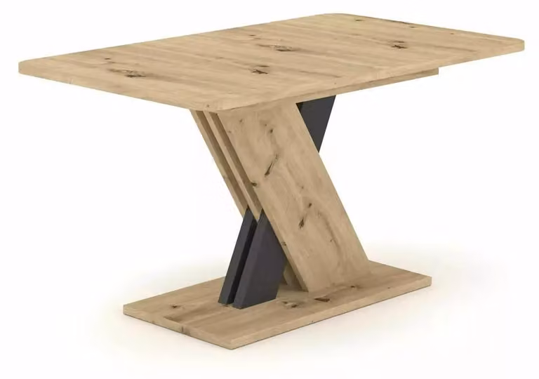 FURNLUX Tavolo da pranzo modello Exel, colore marrone e grigio, 140 cm / Colore principale: marrone / Dimensioni: 140 x 76 x 85 cm