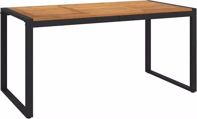 Tavolo Giardino | Tavolino da esterno con Gambe a U 160x80x75cm Legno Massello Acacia
