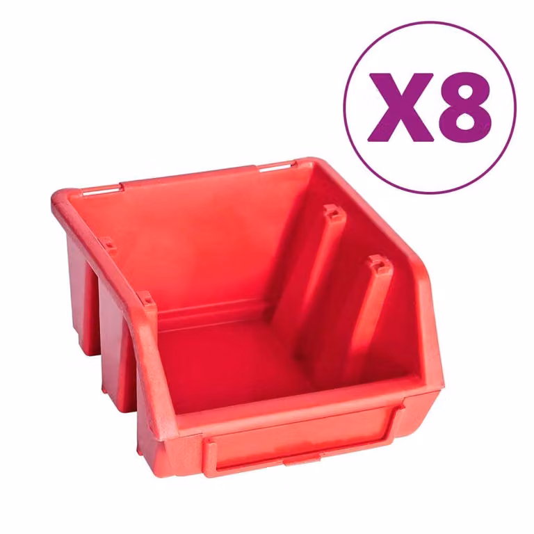 Kit Contenitori 39 pz con Pannelli a Parete Rosso e Nero