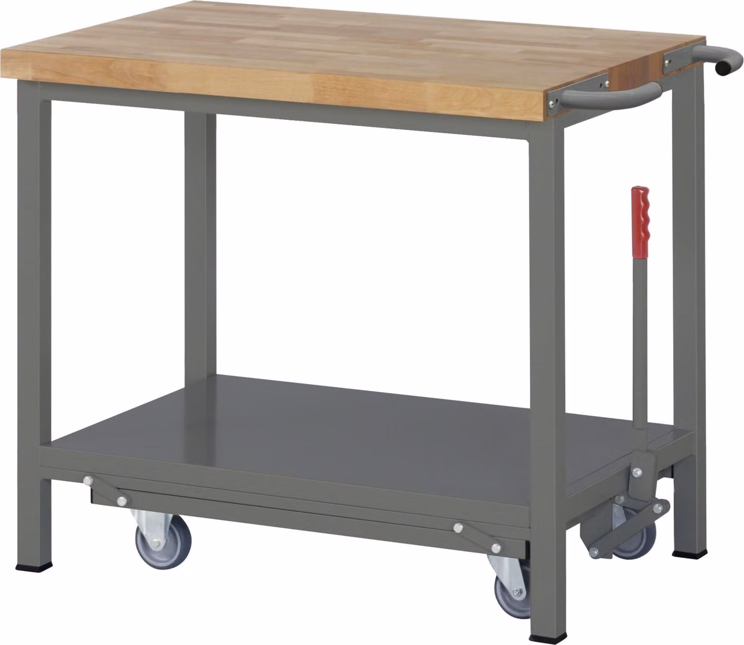 Banco da lavoro STIER Premium, con telaio abs., 100x70x88 cm, acciaio verniciato a polvere e faggio, banco da lavoro di montaggio