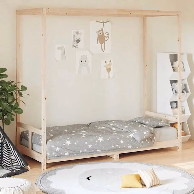 Giroletto per bambini in legno massello di pino non trattato, L 80 x P 200 cm