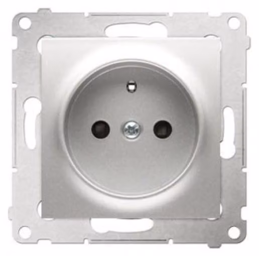 Presa 250 V Simon 54 premium con modulo schermo argento