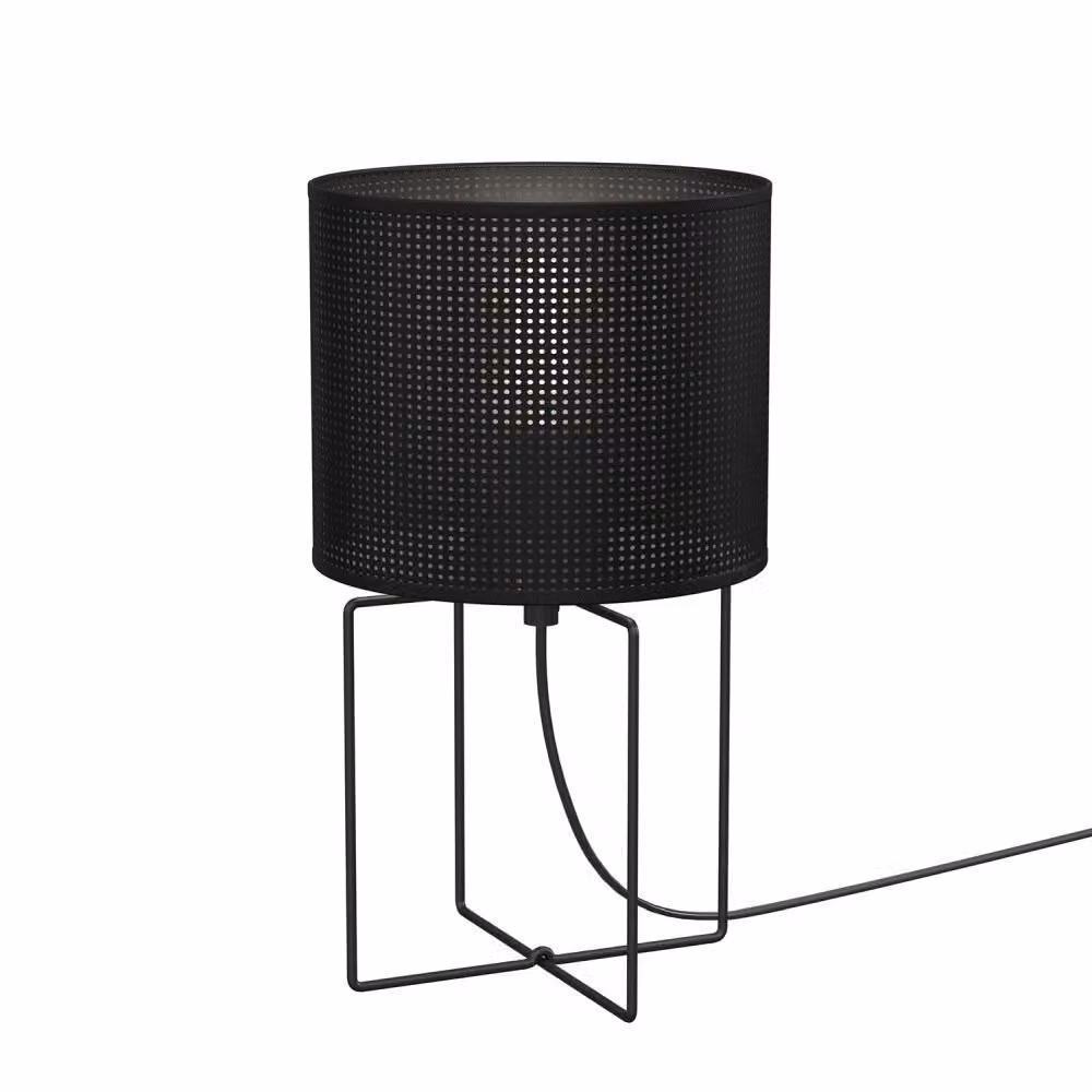 Lampada da tavolo Loft paralume in rete nera Loft paralume 1xE27 15W Luminex