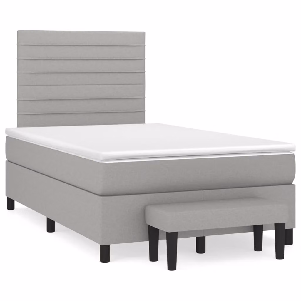 Maison Exclusive - Letto boxspring con materasso Grigio chiaro 120x190 cm Tessuto