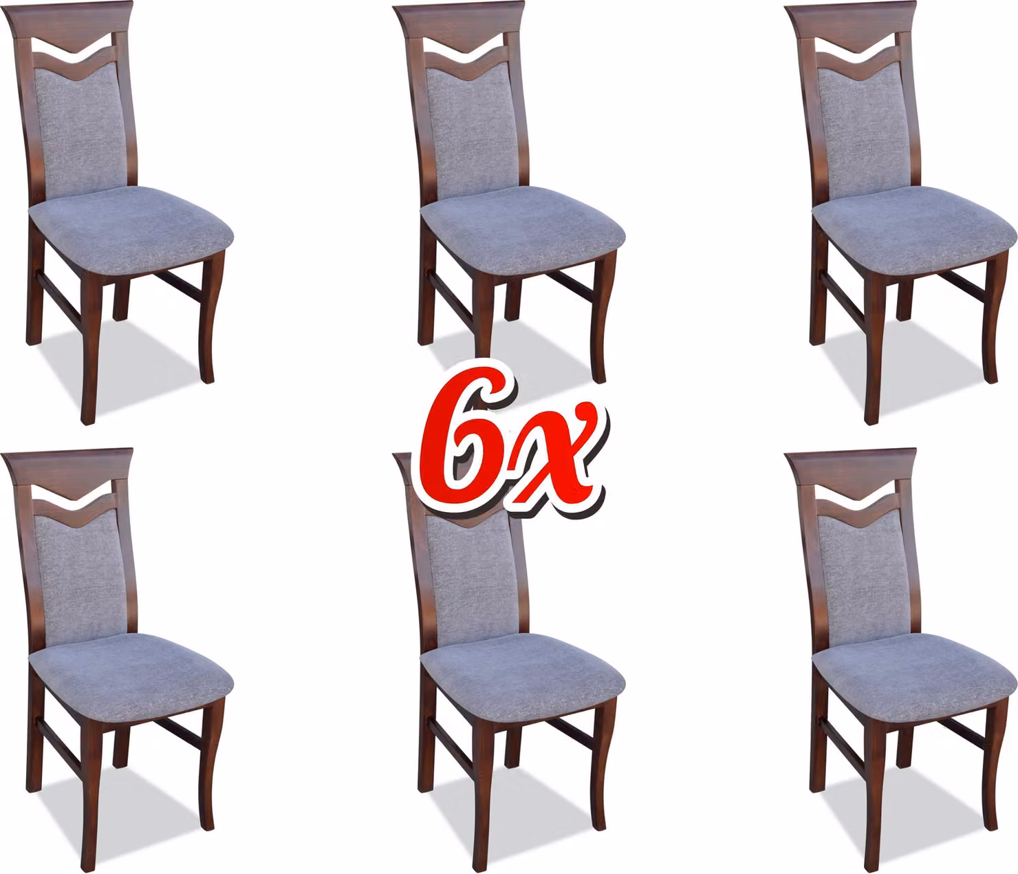 Restaurant Lehn Stuhl 6x Stühle Polster Moderne Ess Zimmer Wohn Komplett Set