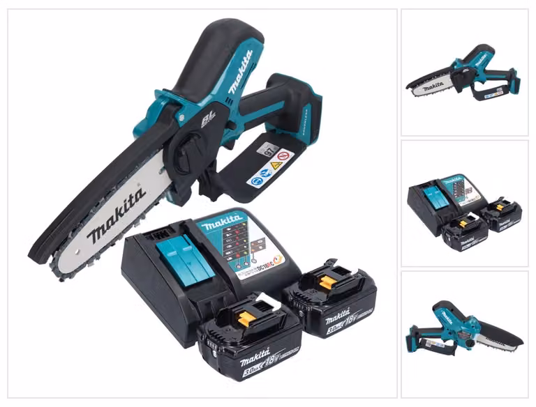 Makita DUC 150 RF2 Motosega a batteria 18 V 15 cm senza spazzole + 2x batteria 3,0 Ah + caricabatterie