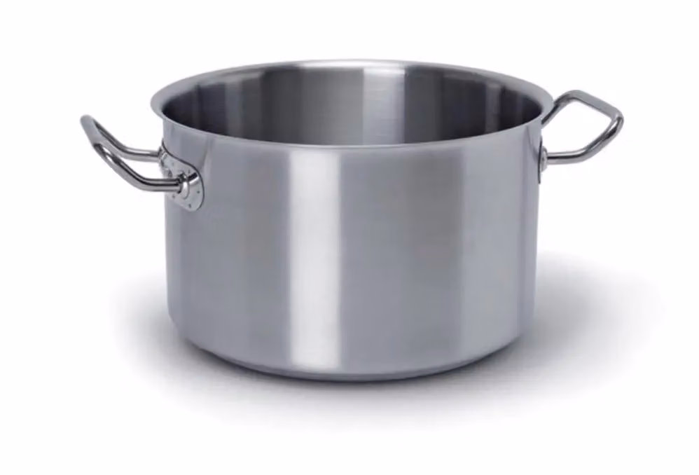 Casseruola alta in acciaio inox con due maniglie per induzione, diam. 24cm (FINE SERIE)