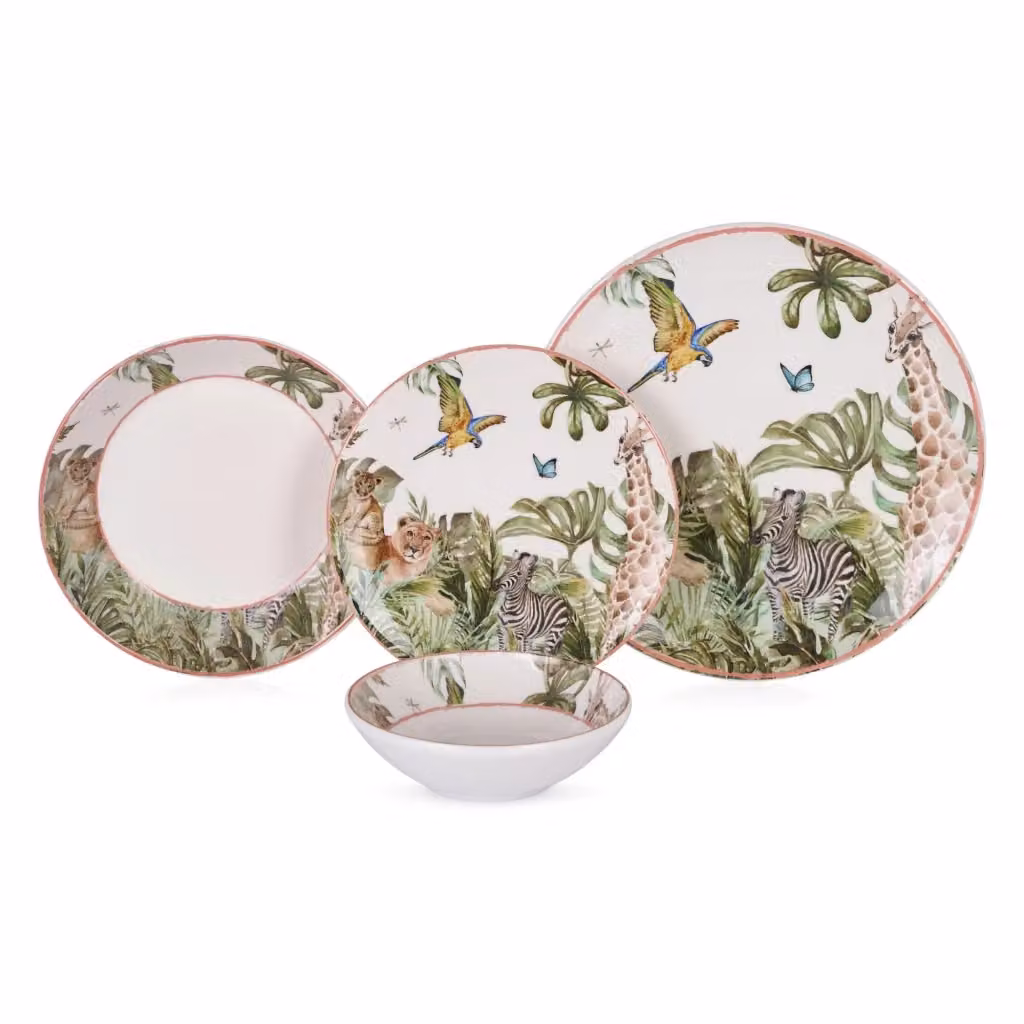 Servizio piatti DMORA in ceramica per adulti, set da 24 pezzi, multicolore – 2