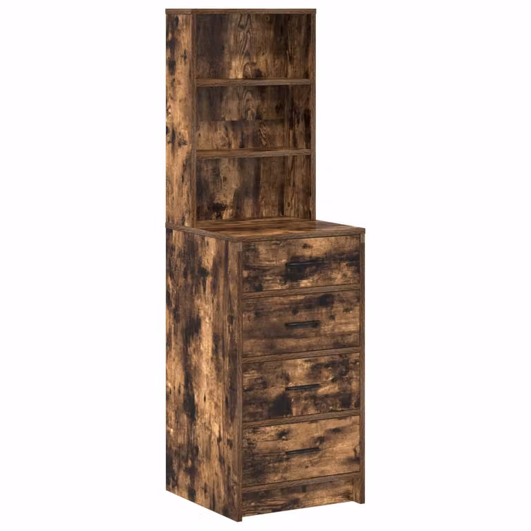 Credenza moderna vidaXL in legno ingegnerizzato color rovere fumo, L 40 cm x P 41 cm x H 135 cm