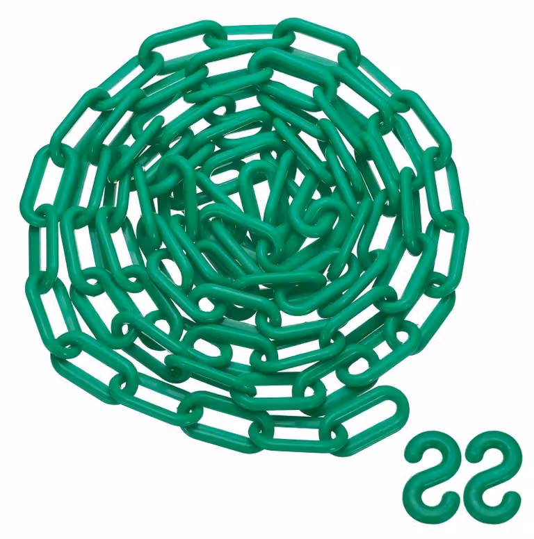 Catena di sicurezza in plastica, lunghezza 3 metri, colore verde scuro, impermeabile
