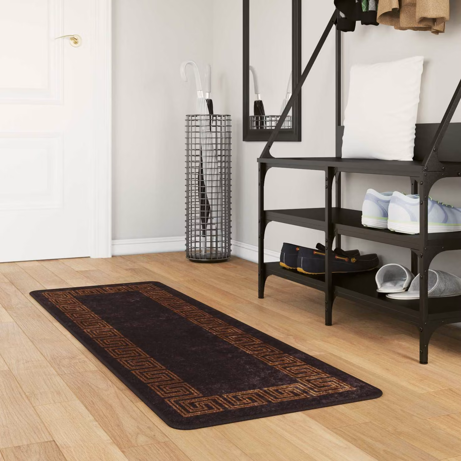 Tappeto Runner MARSA vidaXL Nero, Lavabile e Antiscivolo, L 100 x P 50 cm, in Poliestere