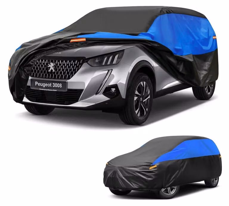 Copertura impermeabile e traspirante per auto, compatibile con Peugeot 3008 (modelli dal 2009 al 2025), disponibile nei colori nero e blu