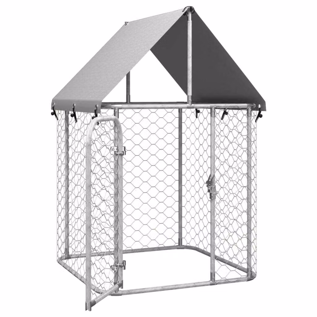 The Living Store Outdoor-Hundezwinger mit Dach 100x100x150 cm