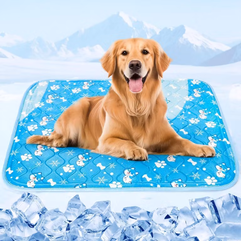 Tappetino refrigerante per cani, 90x60 cm, blu, resistente ai graffi, lavabile, antiscivolo