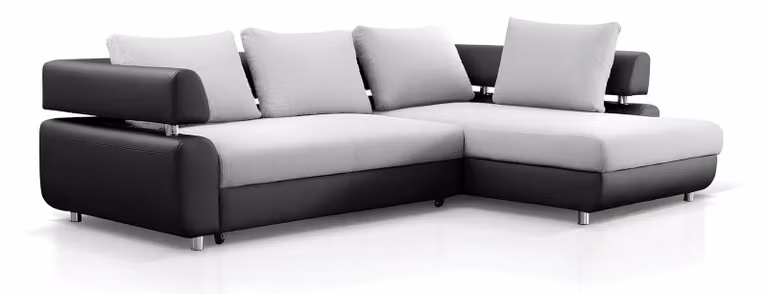 Ecksofa Wohnlandschaft + Bettfunktion Sofa Ecksofa Couch Ecke Polster Garnitur