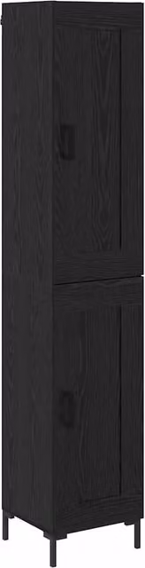 Credenza Buffet da pranzo in legno multistrato Rovere e Nero L/P/H: 34,5 x 34 x 180 cm