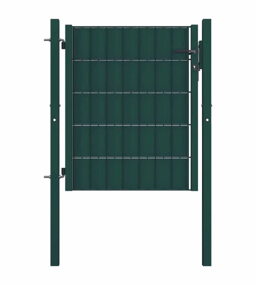 Cancello per Recinzione in PVC e Acciaio 100x101 cm Verde