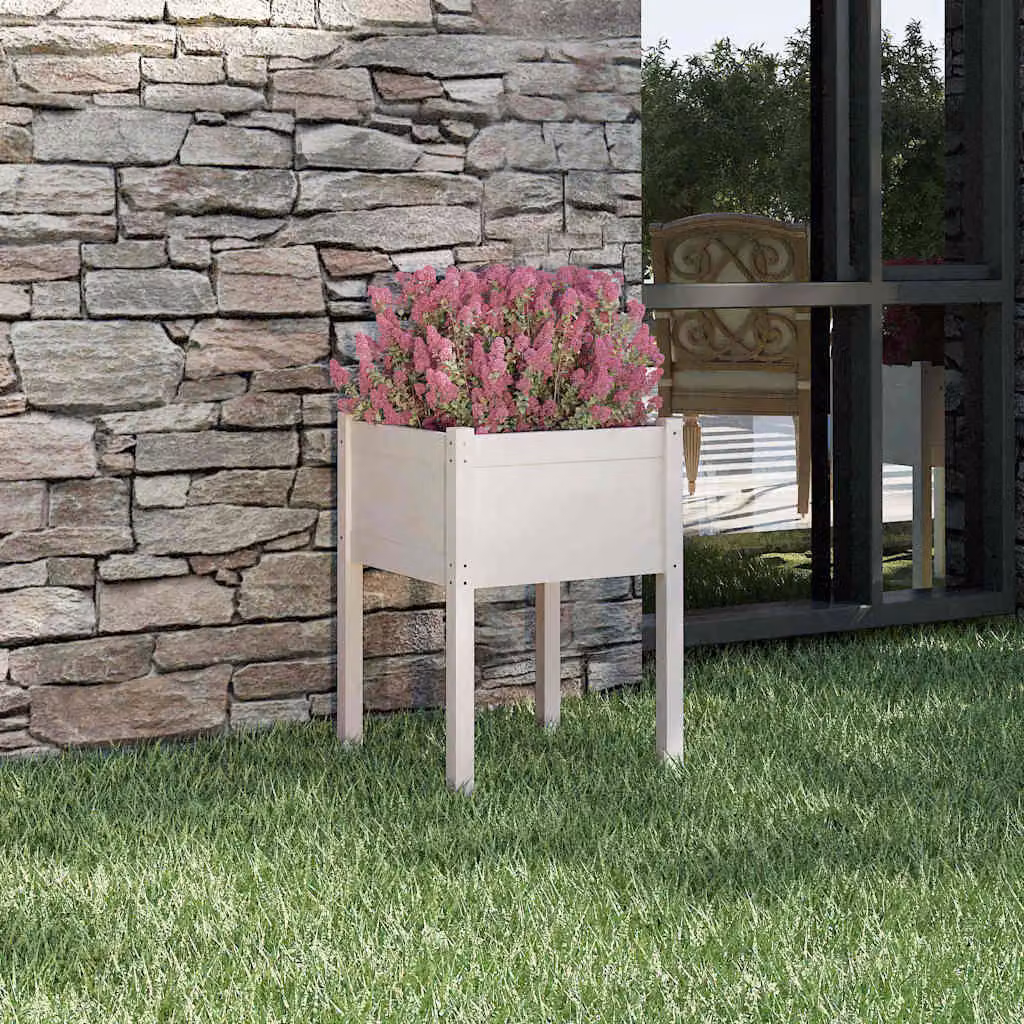 Fioriera da giardino vidaXL in legno di pino bianco L/P/H: 50 x 50 x 70 cm
