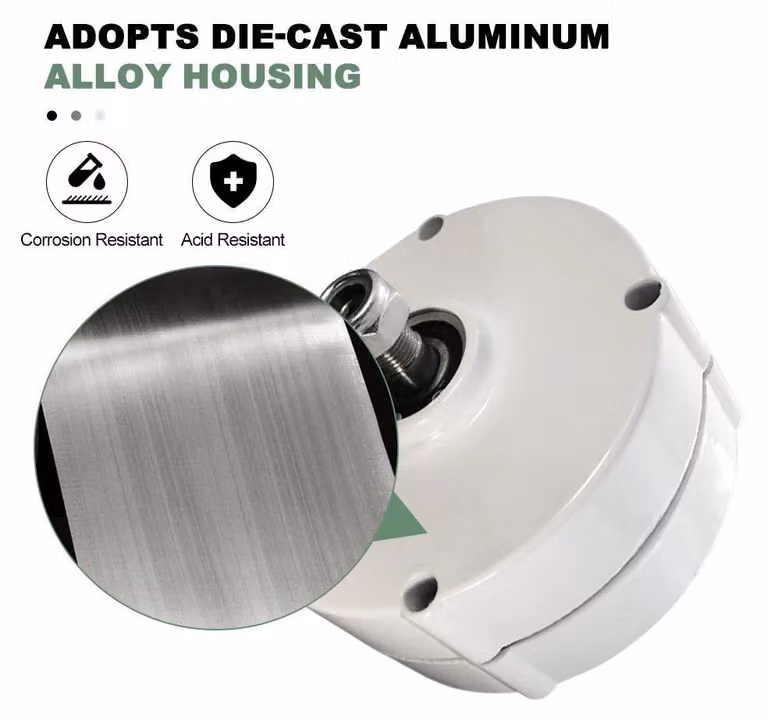 Generatore a magneti permanenti - Generatore eolico da 1000 W - Senza riduttore - 12 V - Bassa velocità 500 giri/min - Con base - Lega di alluminio, bianco