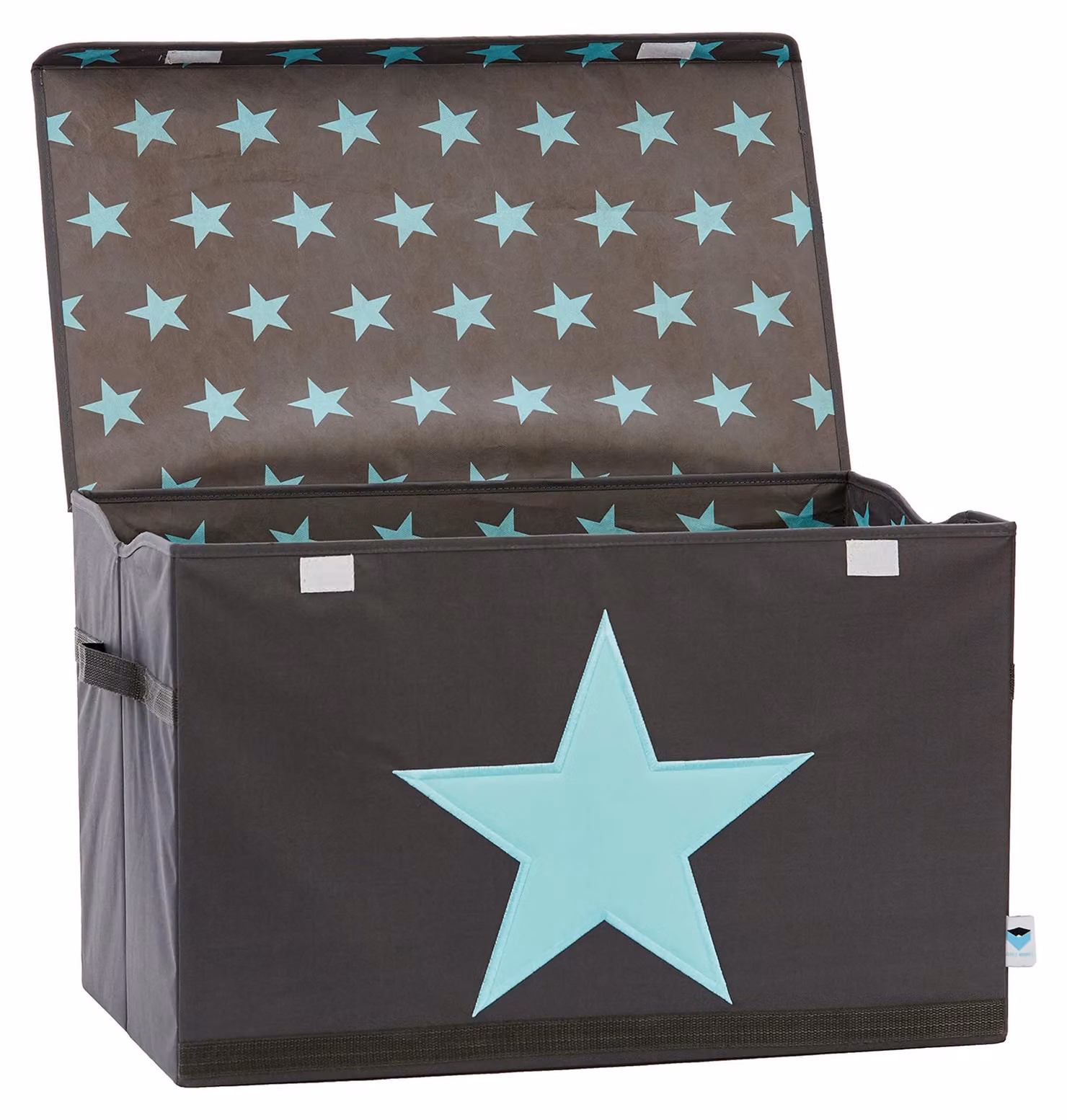 Contenitore di stoccaggio con coperchio, dimensioni 62x38x39 cm, colore grigio, per giocattoli per bambini