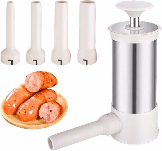 Tubo di riempimento per salsicce fatte in casa – Acciaio inossidabile con 4 tubi di riempimento