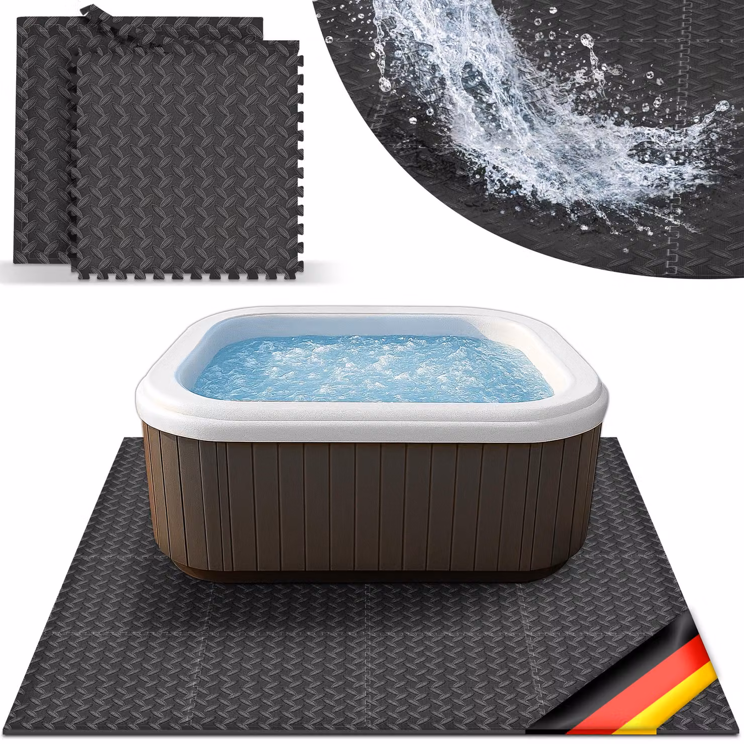 tillvex® Tappetino per idromassaggio rettangolare 242 cm Nero | Tappetino di protezione per piscina, tappetino rettangolare per idromassaggi da esterno | Tappetino termico di protezione per il fondo della piscina | Tappetino di protezione per il fondo: pr