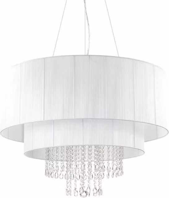 Lampada a sospensione Opera Sp10 Ideal-Lux bianca e cromata
