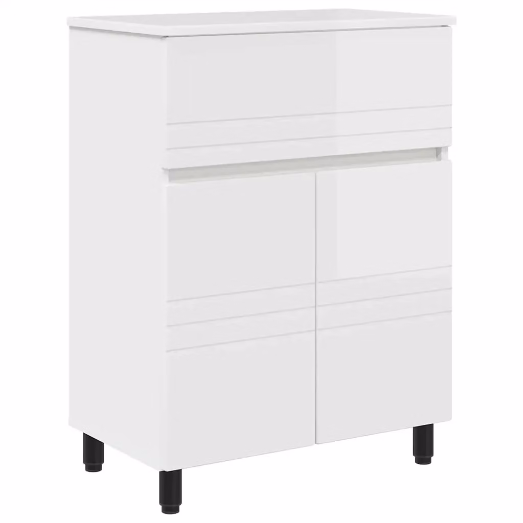 Mobiletto da bagno bianco lucido vidaXL L: 60 cm, P: 35 cm, H: 80 cm – 2