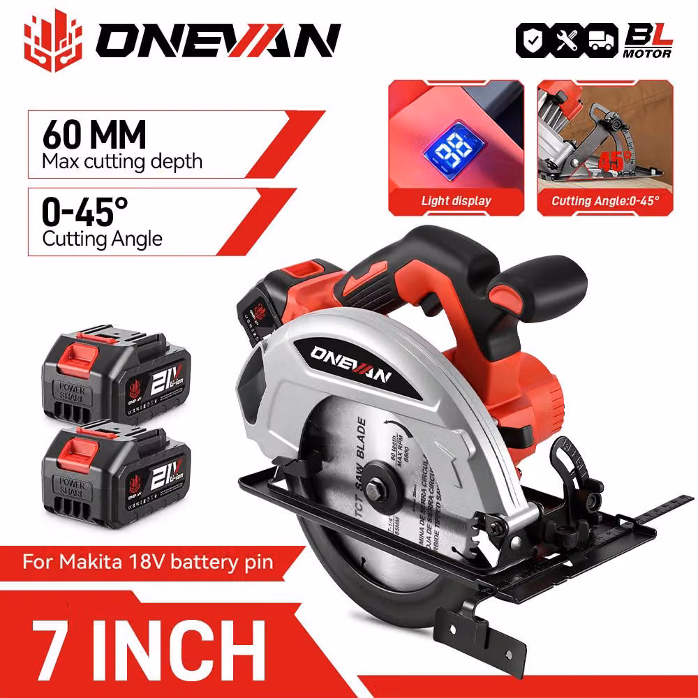 Troncatrice elettrica da 7 pollici - 4000 W, motore brushless - lama da 185 mm