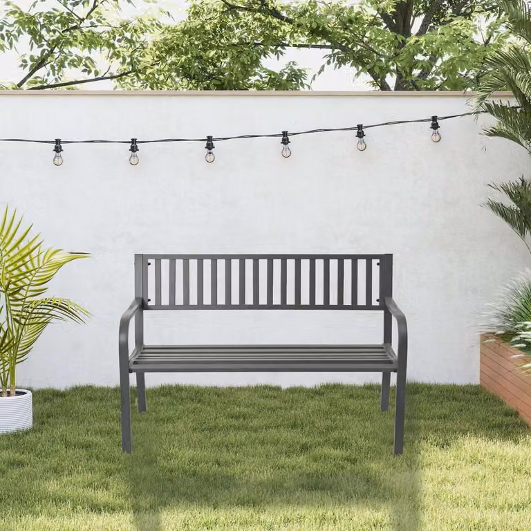 Panca da giardino in metallo - Seduta decorativa per esterni